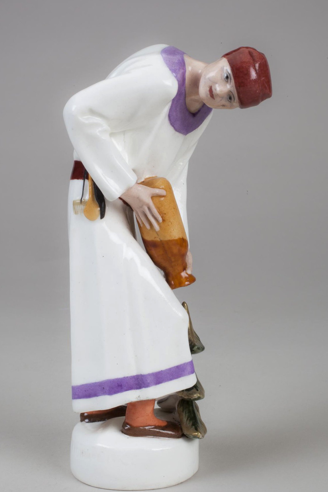 Russian Soviet porcelain figure January (Water carrier) from Zodiac Signs series by Vasily Kuznetsov in 1918