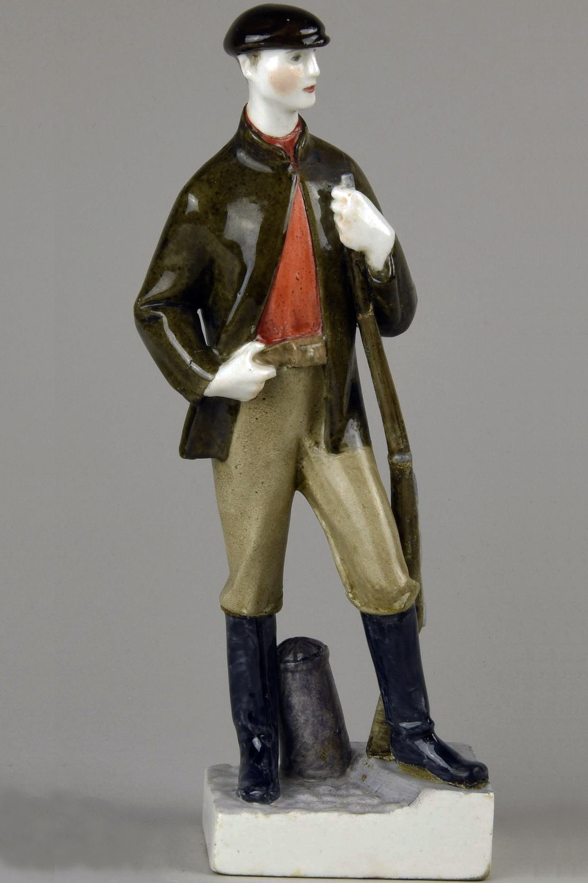 Soviet porcelain figure of Red Army Soldier "Красногвардеец" with the rifle by Vasily Kuznetsov