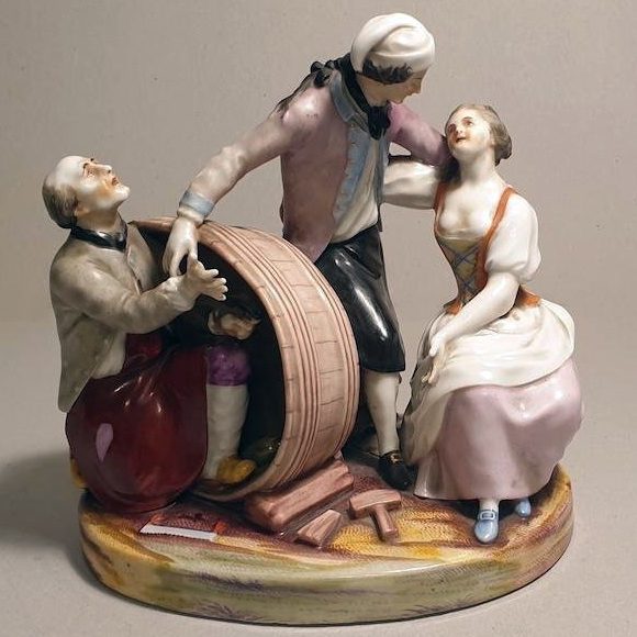 Russian Imperial Porcelain Factory figural group "Cooper" by Rachette