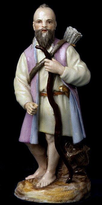 Russian Imperial Porcelain Factory figure of Kurilian Man from People of Russia series by Rachette
