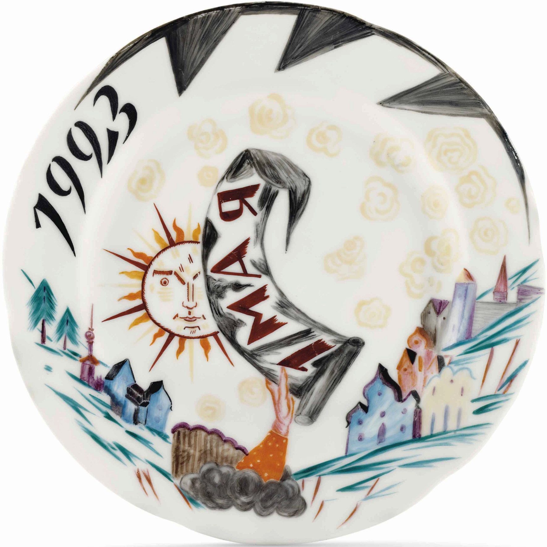 Soviet Propaganda Porcelain Plate "1 May" by Gromov