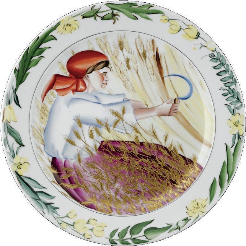 Soviet porcelain plate "Harvest" by Rozendorf