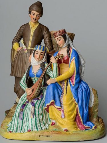 Gardner / Kuznetsov porcelain figural group Georgians from "Peoples of Russia" series