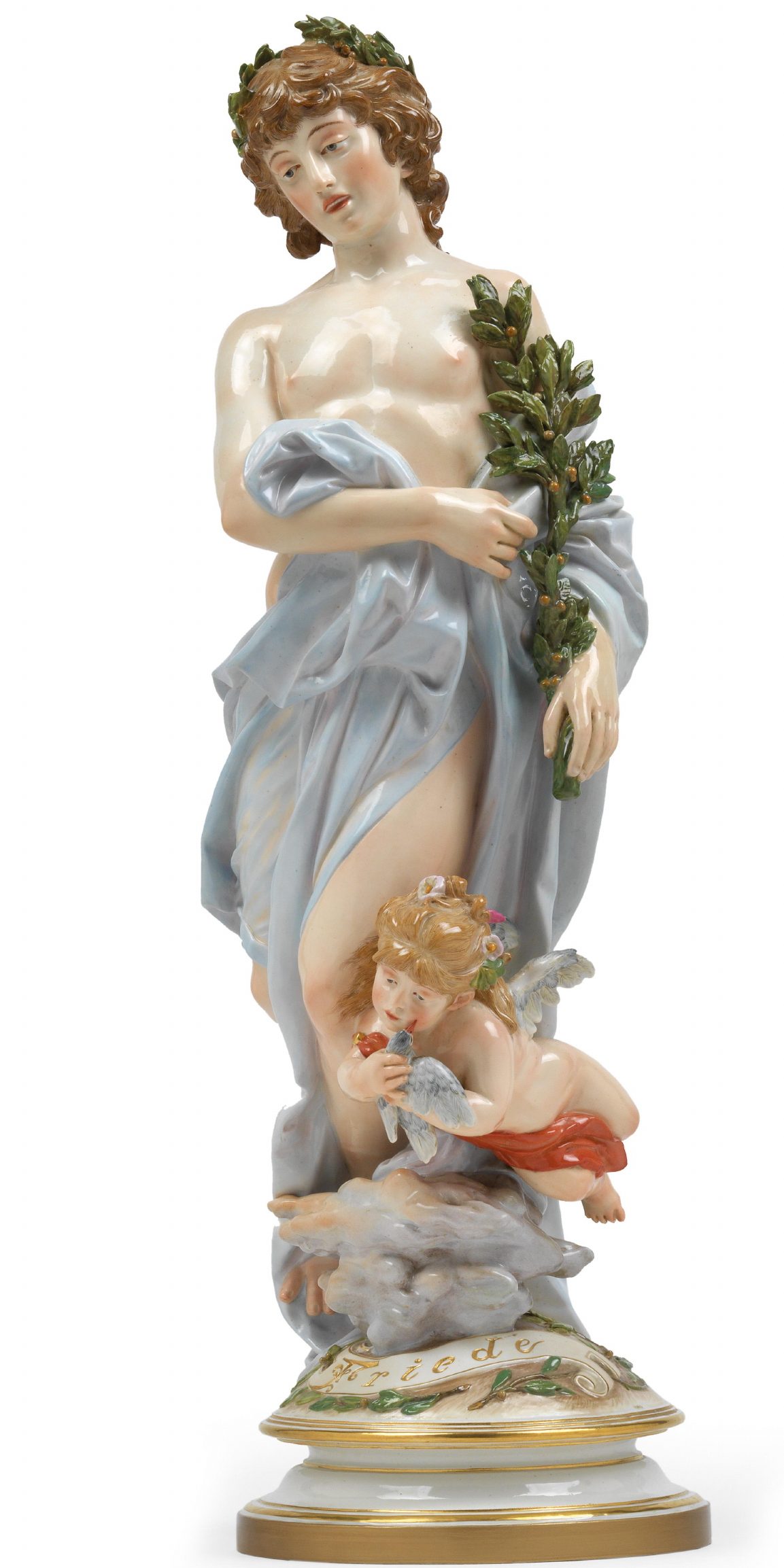 Meissen figural group Friede with cupid. Model number M187