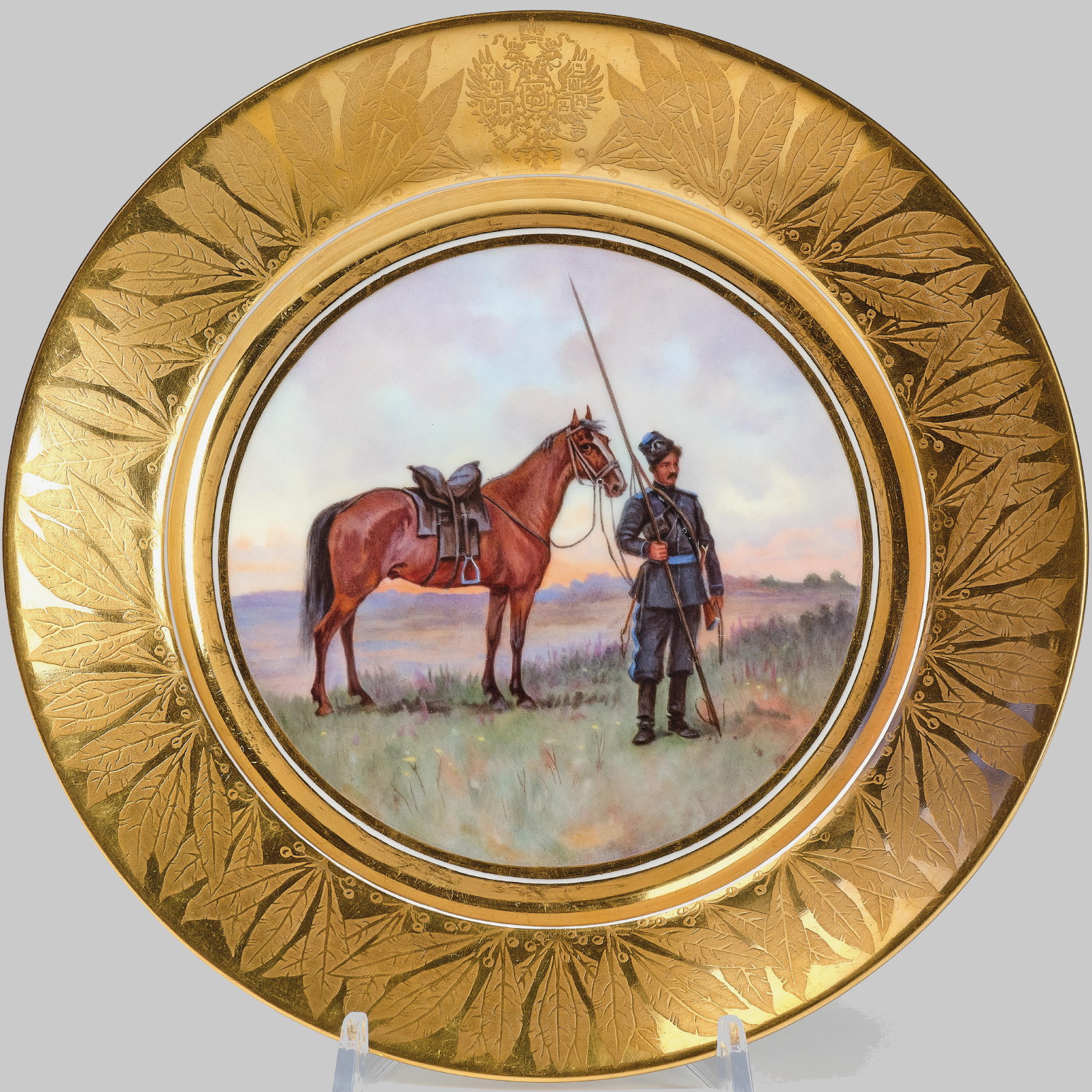 Russian Military Plate after Mazurovski depicting Orenburg Cossack