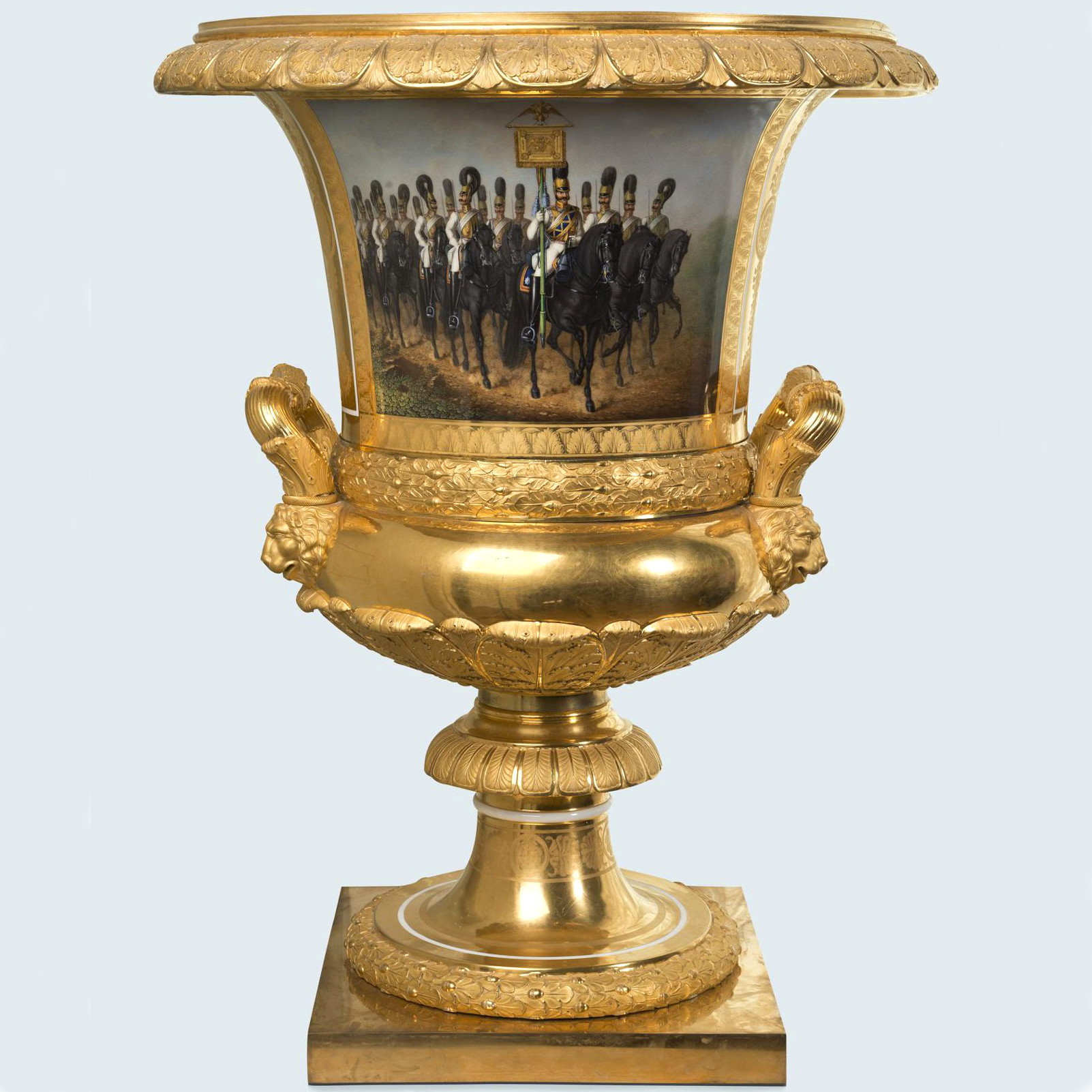 Russian Imperial Porcelain military vase - Life-Guard Horse Regiment