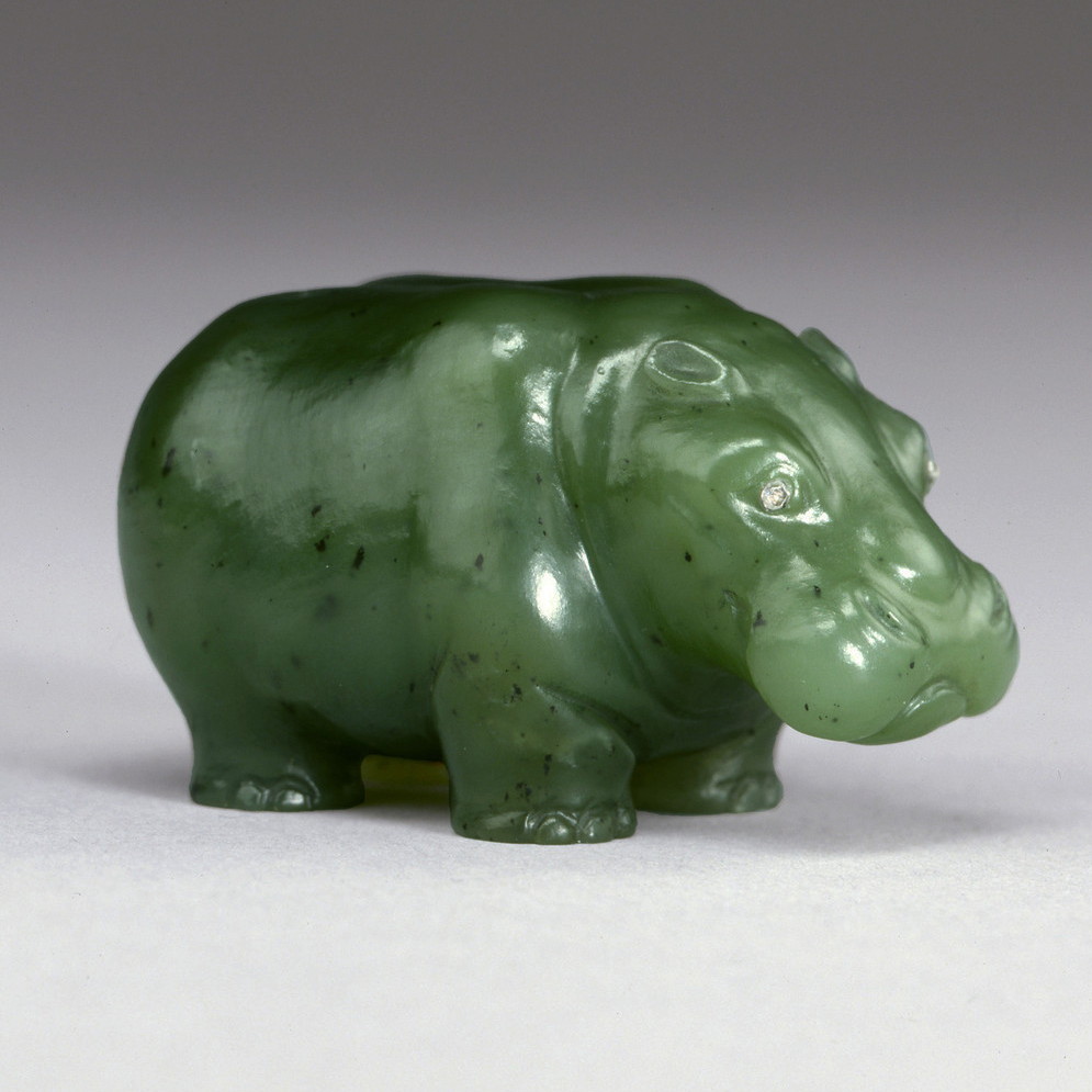 Faberge Hippopotamus. Nephrite