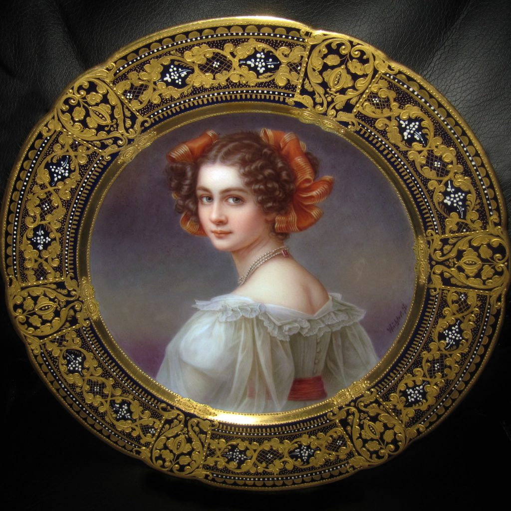 Royal Vienna portrait plate Auguste Strobl after Stieler