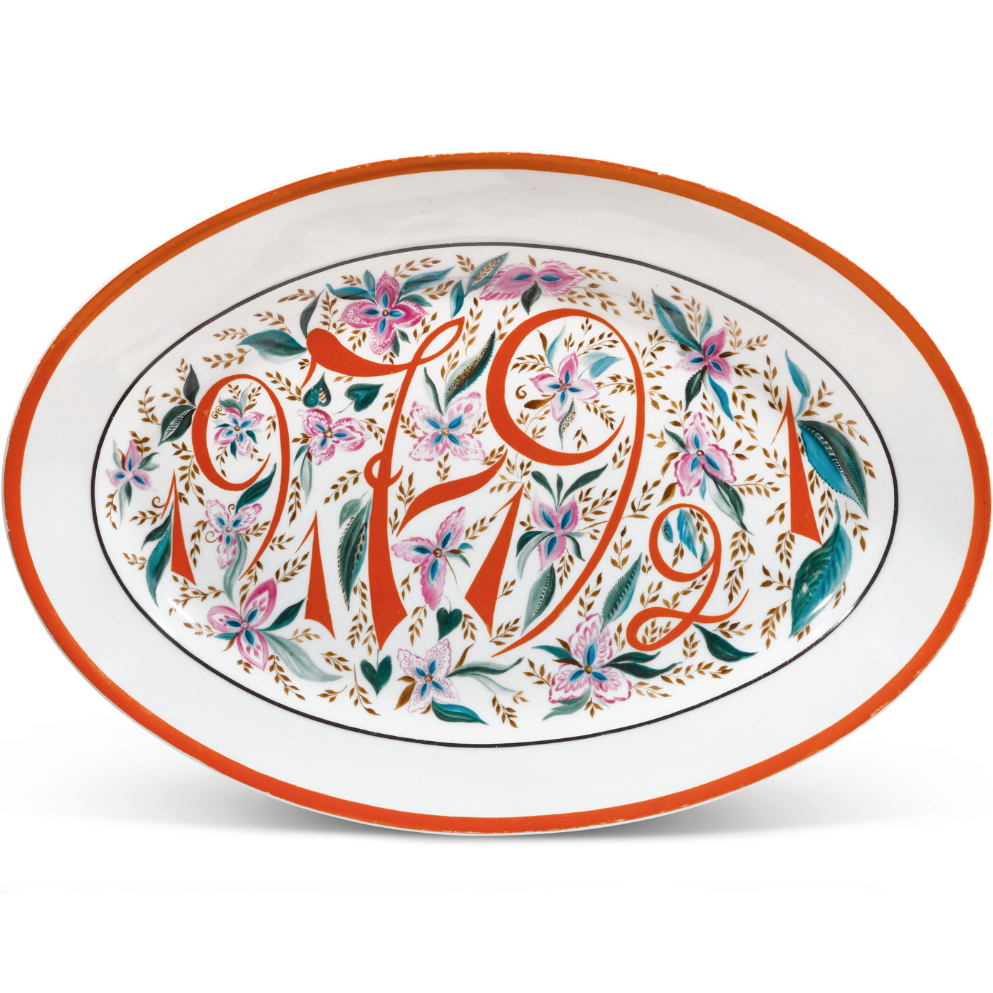 Soviet porcelain platter 1917-1921 by Bazilika Radonich