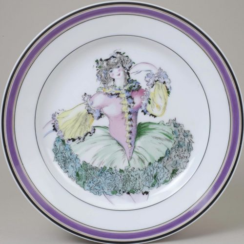 Soviet Porcelain Plate "Ballerina" after design by Lydia Vyechegzhanina