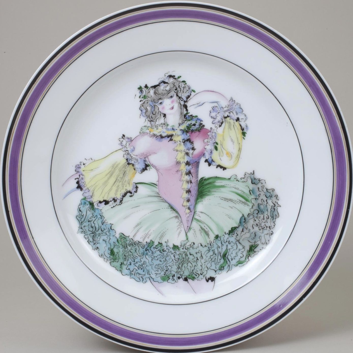 Soviet Porcelain Plate "Ballerina" after design by Lydia Vyechegzhanina