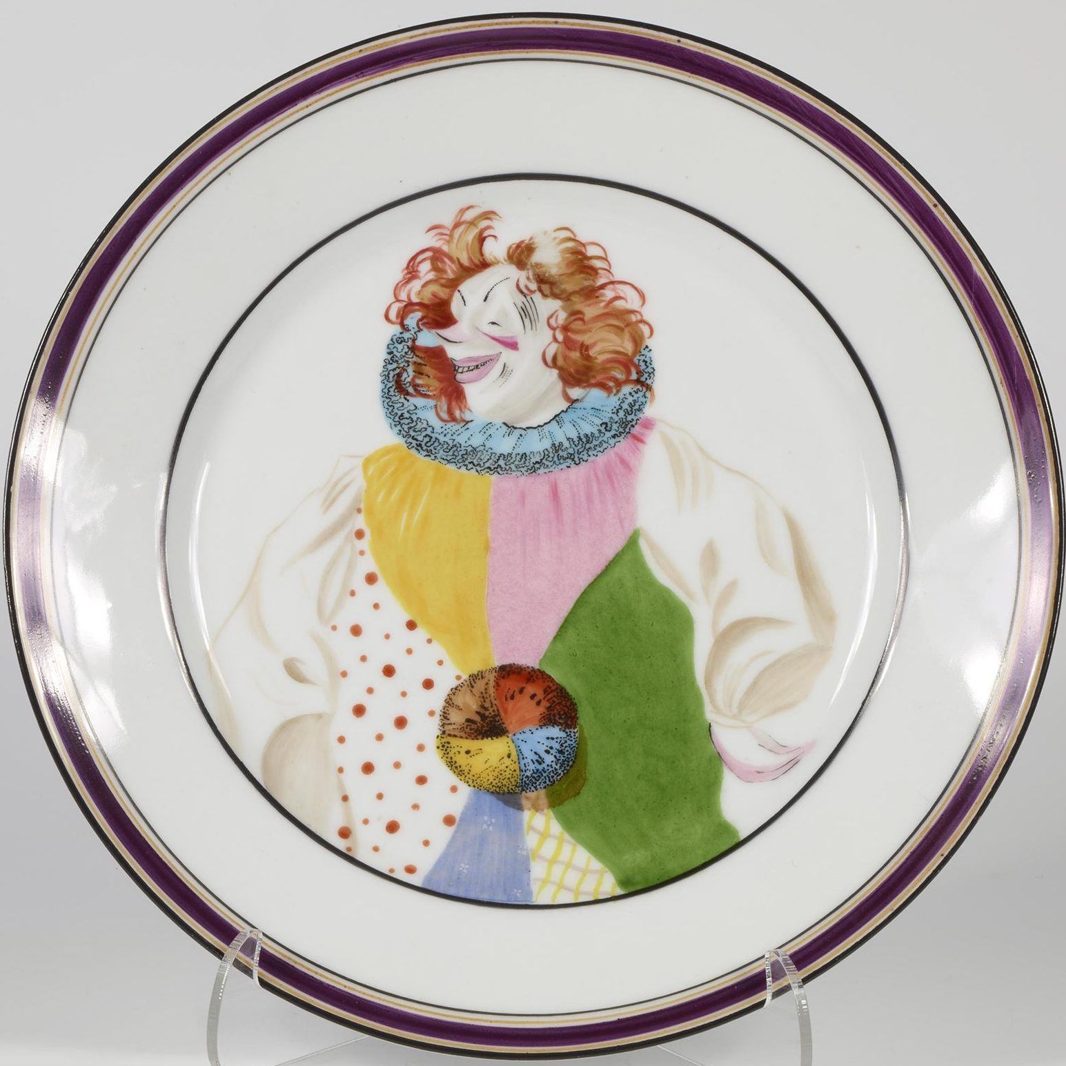 Soviet Porcelain Plate "Clown" after Lydia Vyechegzhanina