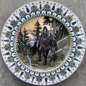 Kornilov Bilibin plate #5 - "The Black Horseman" after Illustration for the book "Vasilisa the Beautiful"