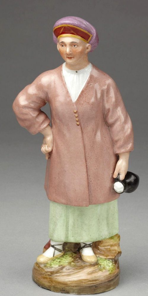Russian Imperial Porcelain Factory figure of Ingria Woman from "People of Russia" series by Rachette 1790
