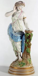 Russian Imperial Porcelain Factory Figure Woman With Bird Nest By Spiess 1