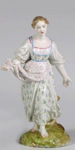 Russian Imperial Porcelain Factory Figure Of Peasant Woman By Spiess