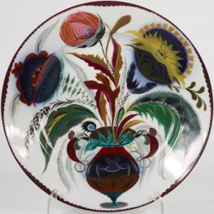 Soviet porcelain plate "Bouquet of Flowers in the Vase" by Kobyletskaya. State Porcelain Factory