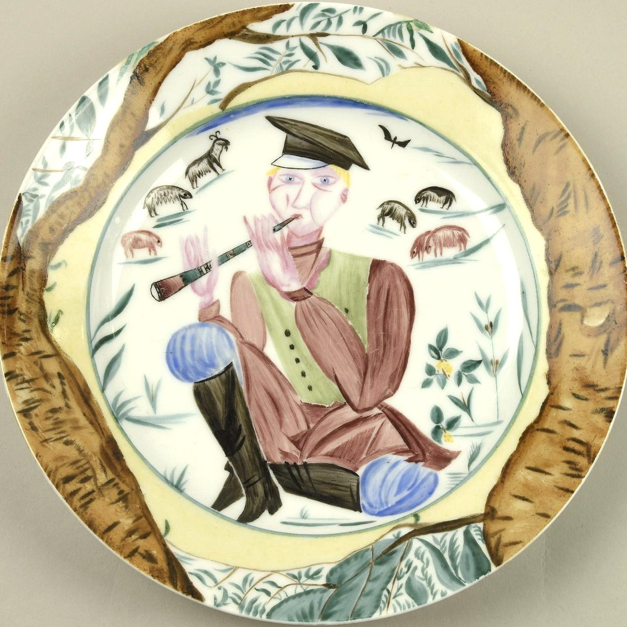 Soviet porcelain plate "Sheppard" Shchekotikhina-Pototskaya