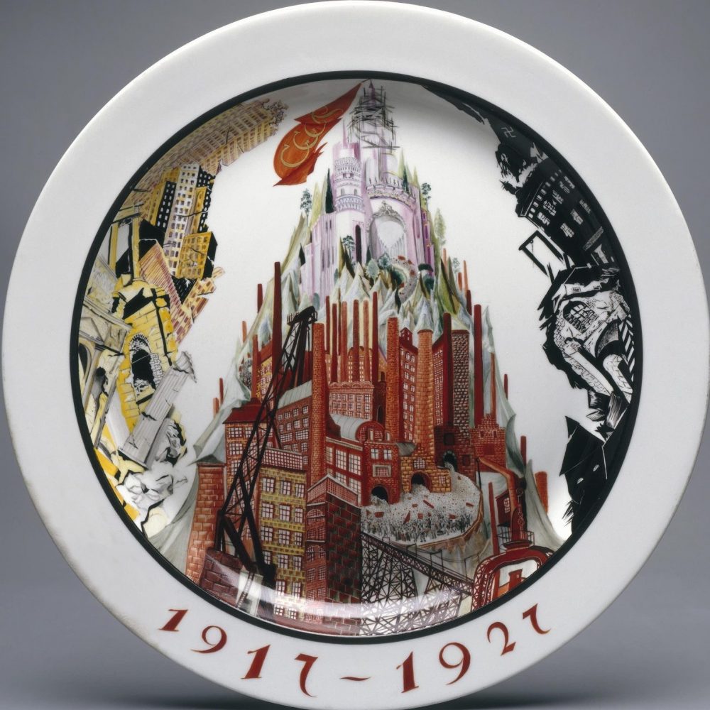 Soviet Porcelain Platter Path To Socialism By Kobyletskaya