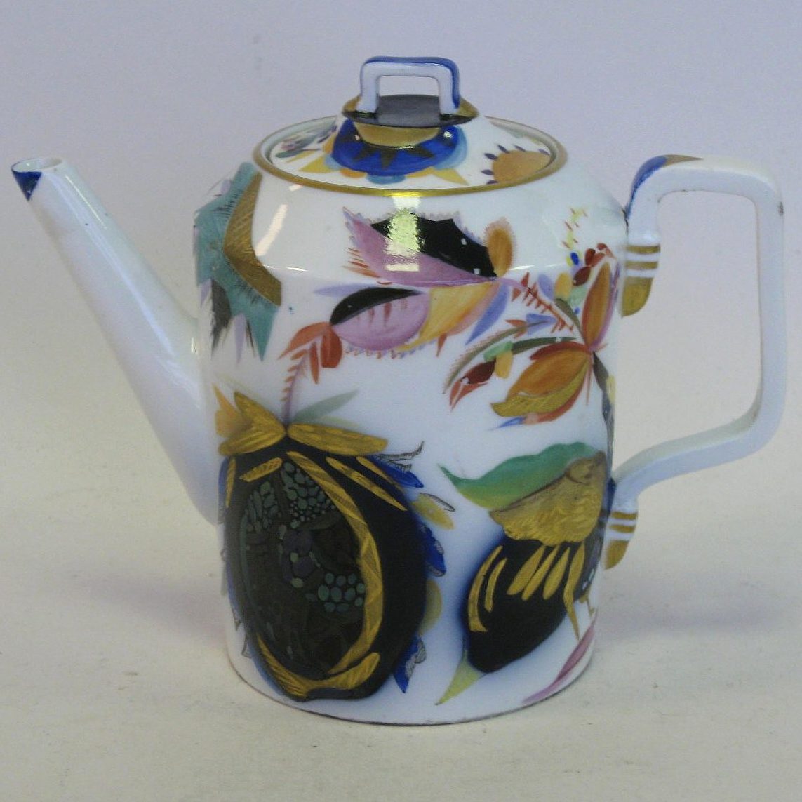 Soviet porcelain teapot "Birds of Paradise" by Kobyletskaya 1930
