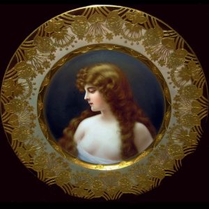 Royal Vienna portrait plate "Charme" by Wagner after Angelo Asti. Circa 1900
