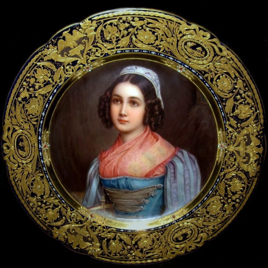 Royal Vienna portrait plate Helene Sedlmayr after Stieler
