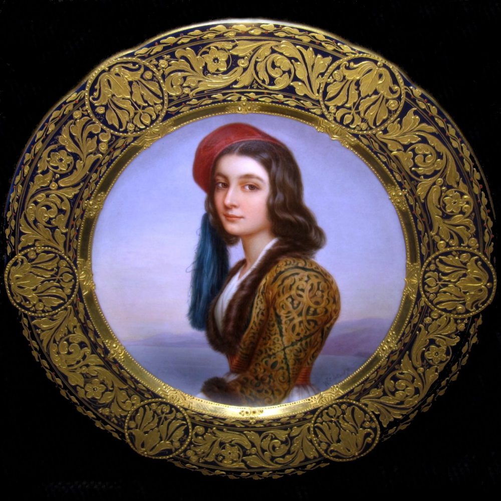 Royal Vienna portrait plate Katharina Botzaris after Stieler