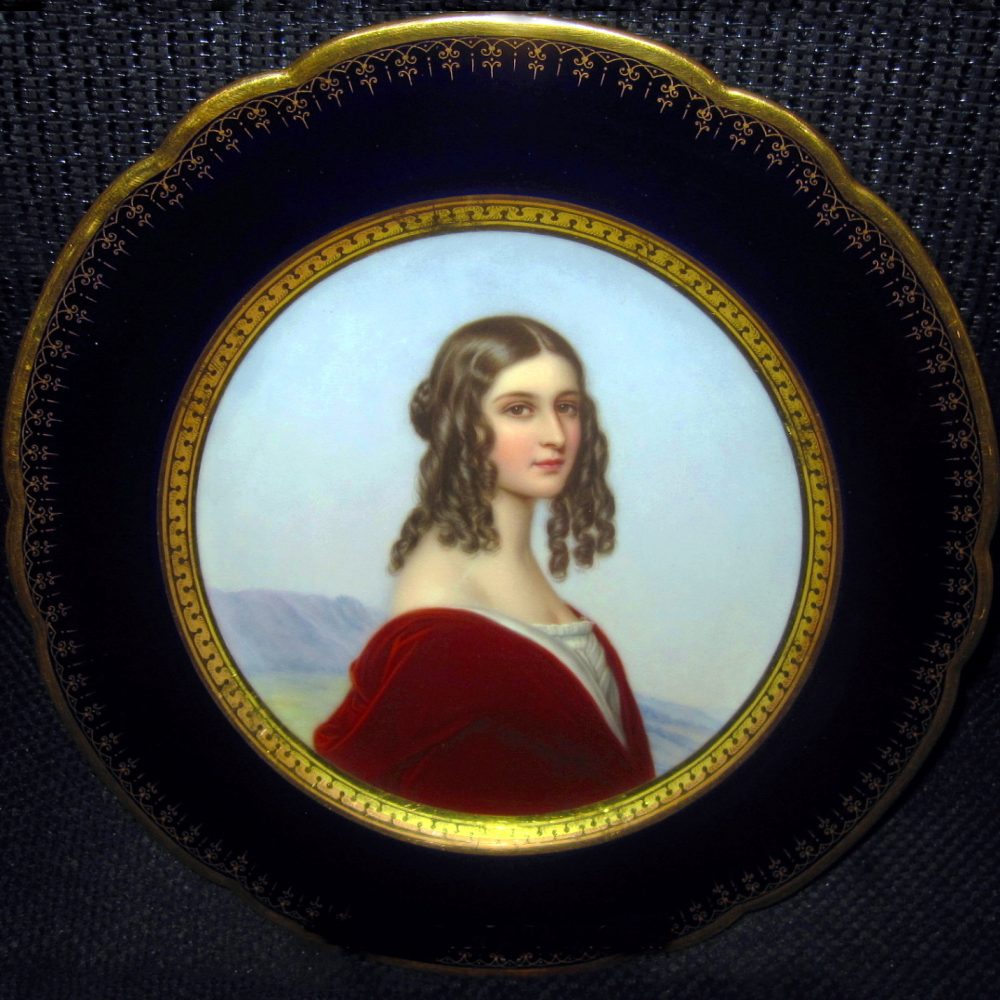 Royal Vienna portrait plate after Stieler of Friederike von Gumppenberg marked Thallmaier
