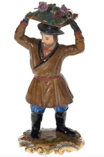 Russian Imperial Porcelain Factory figurine of Flowers Seller
