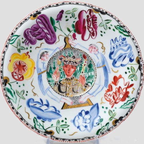 Soviet porcelain plate Candle Bearer Shchekotikhina Pototskaya