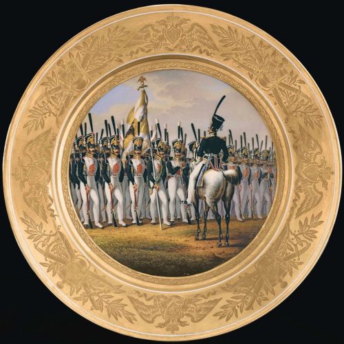 Russian Imperial Porcelain Military Plate 53 Izmaylovsky Regiment