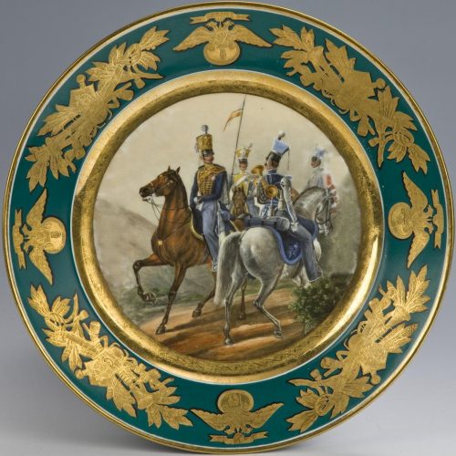 Russian Imperial Porcelain Military Plate 32b Lancer Uhlan