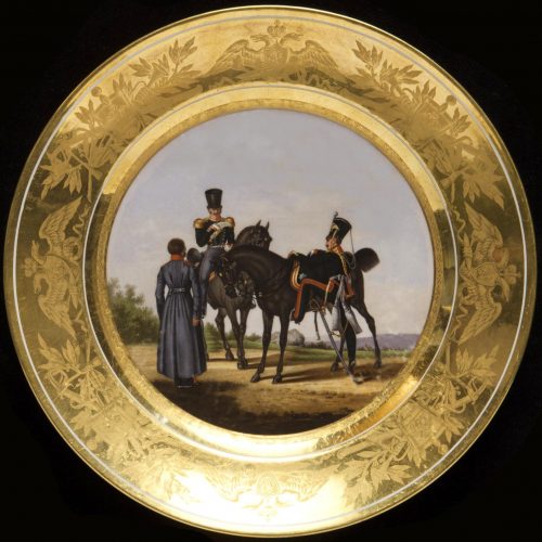 Russian Imperial Porcelain Military Plate 67 Dragoons