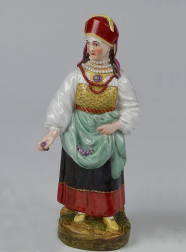 Russian Imperial Porcelain Factory figure of Estonian Woman from People of Russia series by Rachette c.1790