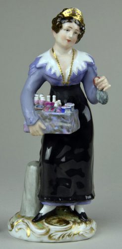 Russian Popov Porcelain Figure Cosmetics Seller 1830