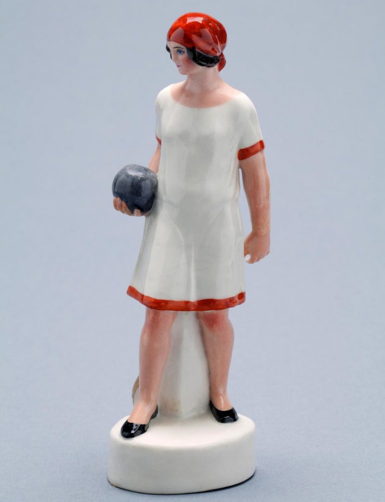 Soviet propaganda porcelain Basketball Player modeled by Natalia Danko