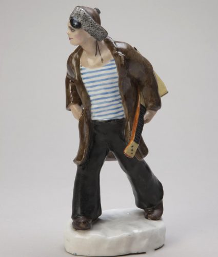 Soviet propaganda porcelain figure "Hooligan" by Natalya Danko. 1920s