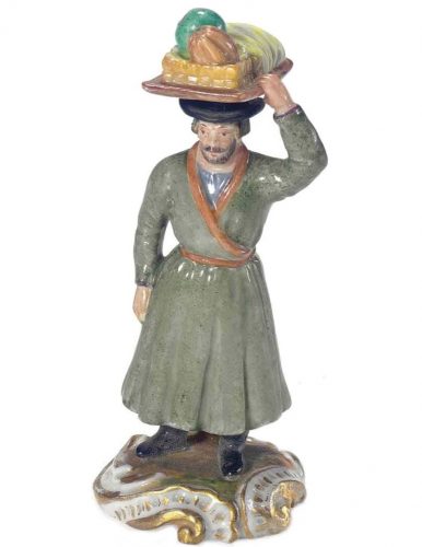 Russian Imperial Porcelain Factory miniature figurine "Melon Seller" 1840s
