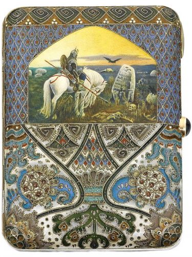 Russian Cloisonne Silver Enamel Cigarette Case Ruckert Faberge 03a1