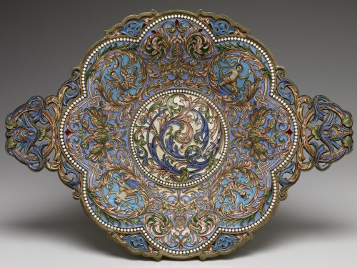 Russian Silver Enamel tazza / compote / dish by Kurlukov