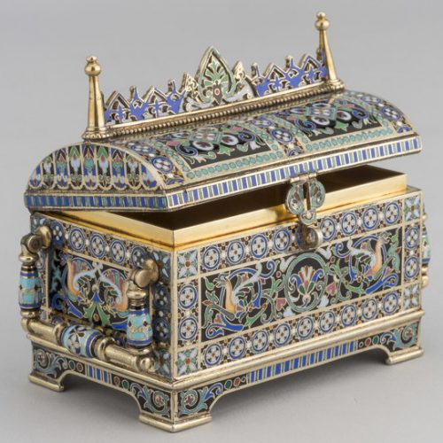 Russian Silver Enamel Box Ovchinnikov 02 2
