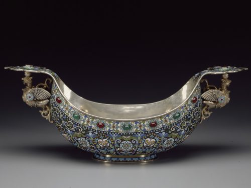 Russian Silver Enamel Kovsh Ovchinnikov 05