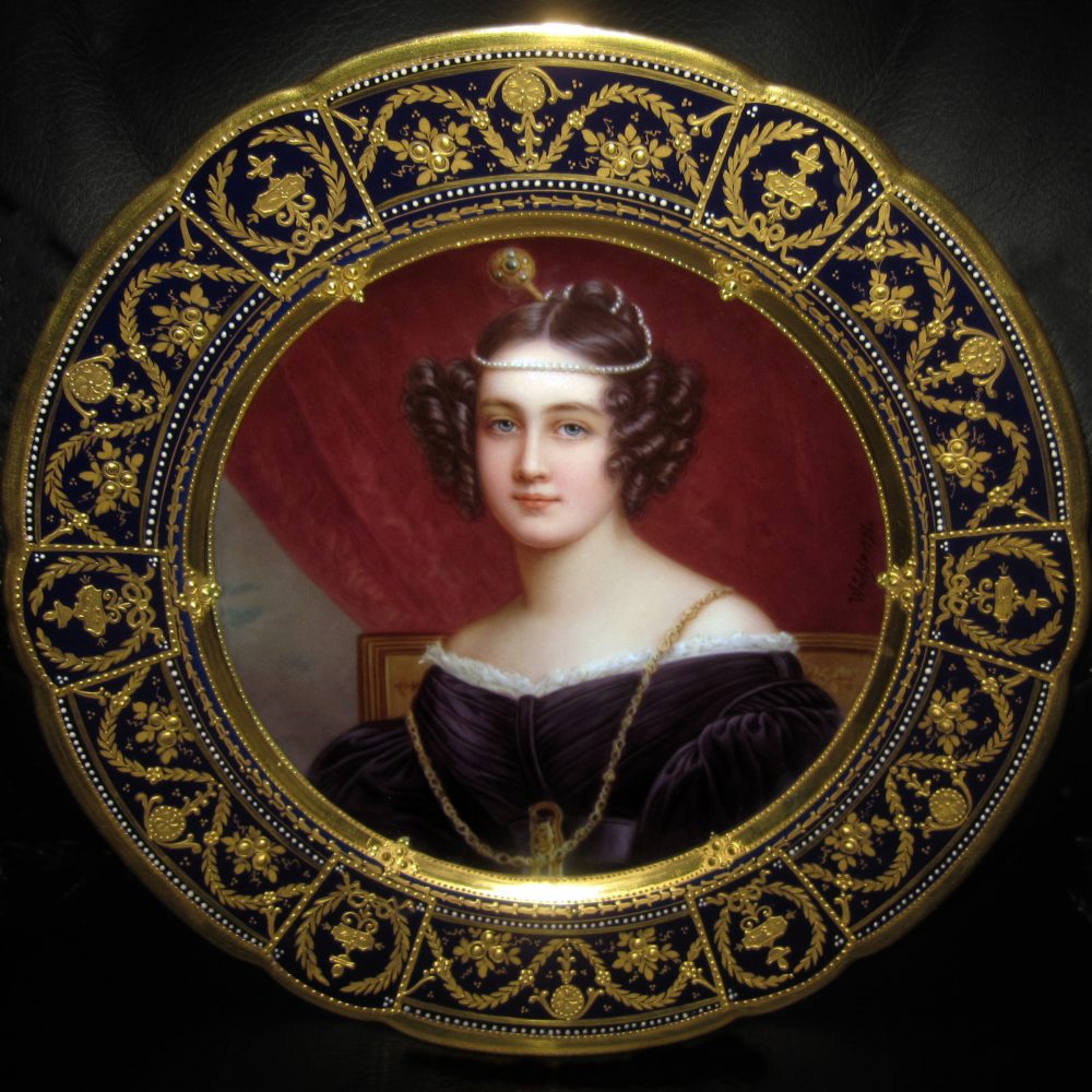 Royal Vienna portrait plate Irene von Pallavicini after Stieler