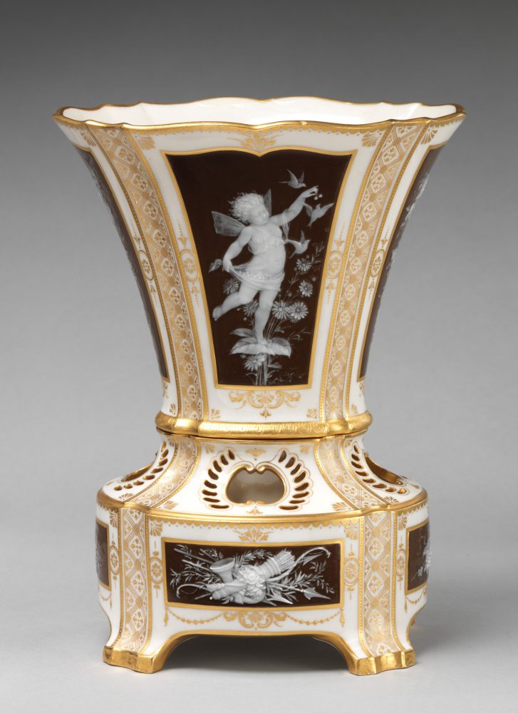 Minton Pate Sur Pate Vase. Shape 90.