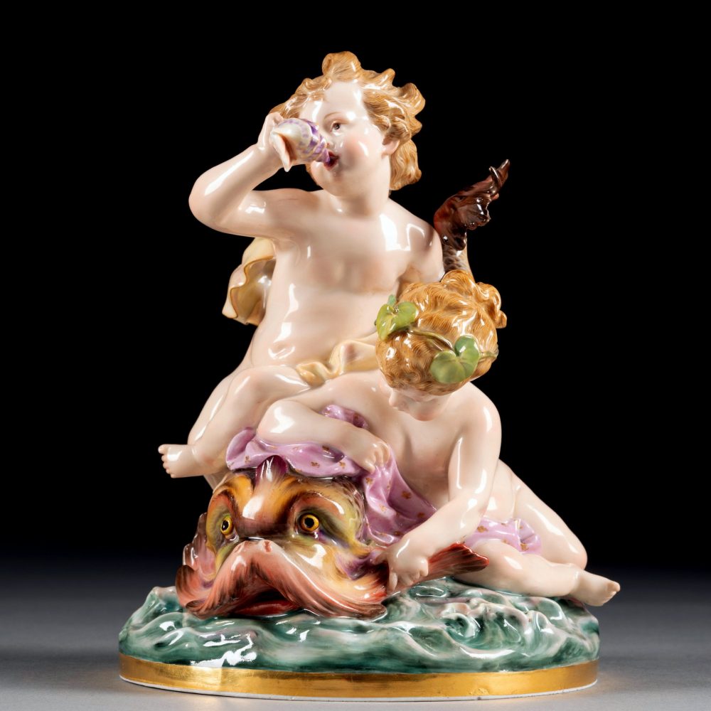 Meissen N111 Cherubs On Dolphin