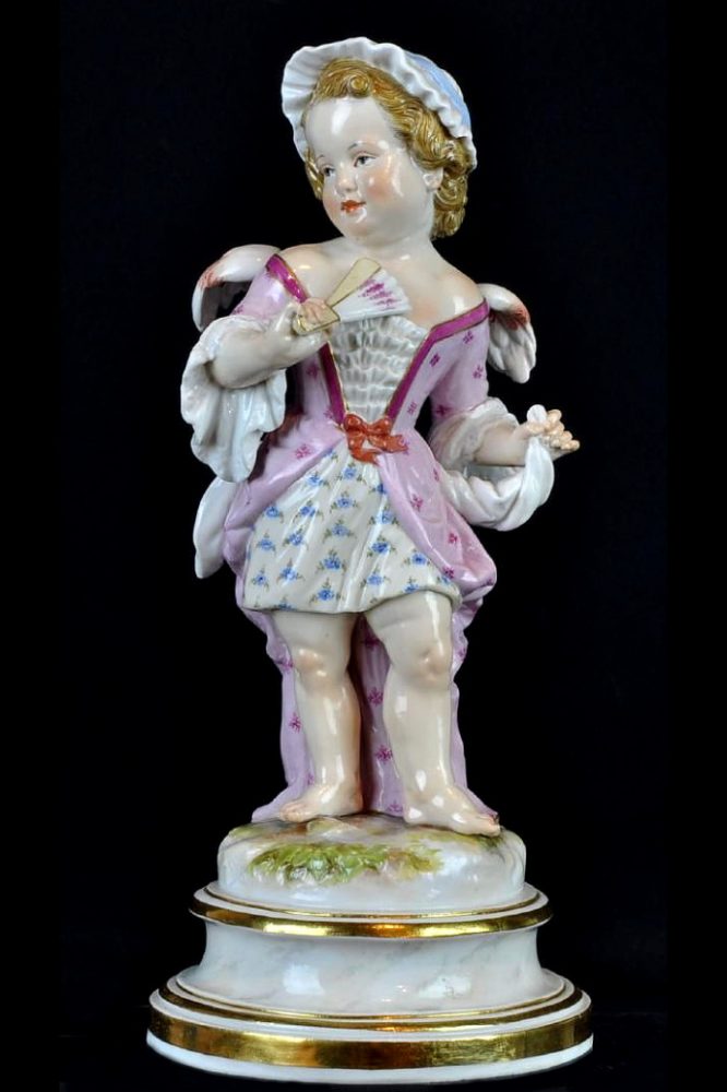 Meissen cupid dressed as a girl. Model number L111