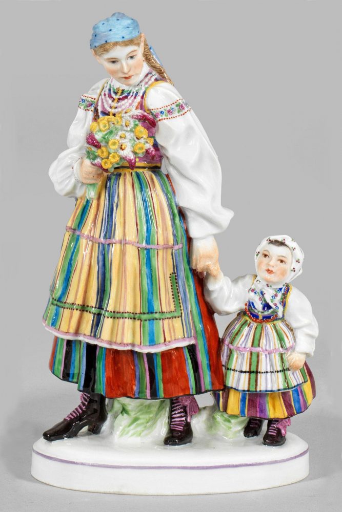 Meissen figural group "Polish Woman with a child". Model number V166