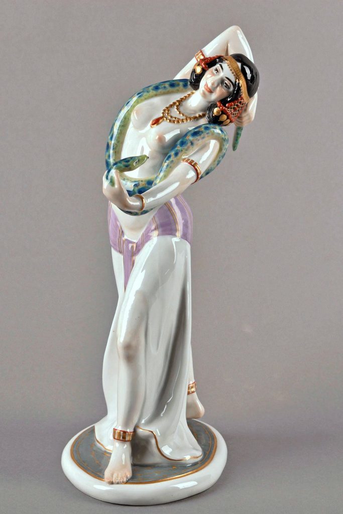 Meissen figure of Snake Dancer by Max Bochmann. Model number D254
