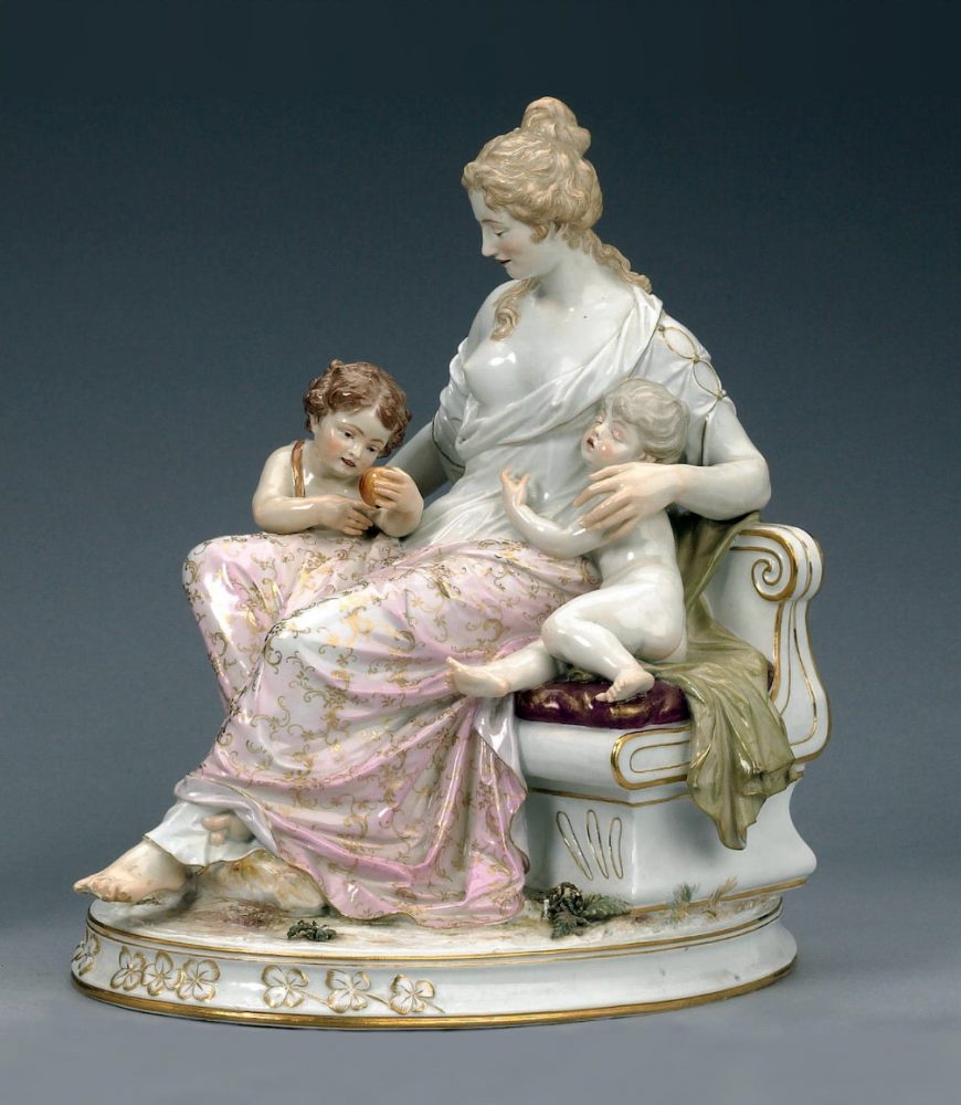 Meissen figural group Mother with two children. model S168 by Emmerich Andresen