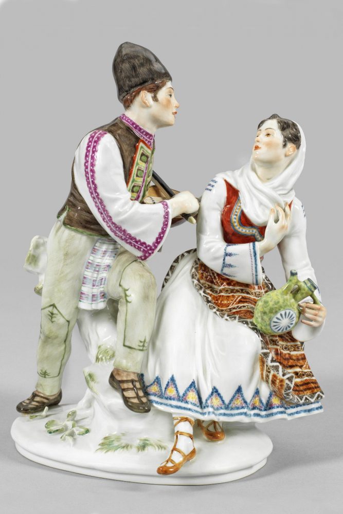 Meissen figural group "Bolgarian Couple" by Ottomar Erhard Groser